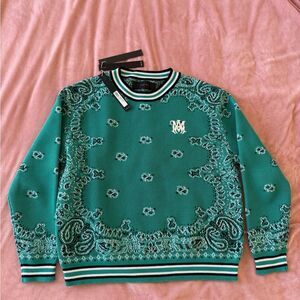 Amiri Kid Bandana Sweater Deep teal Size 10Y CAN FIT WOMAN TOO